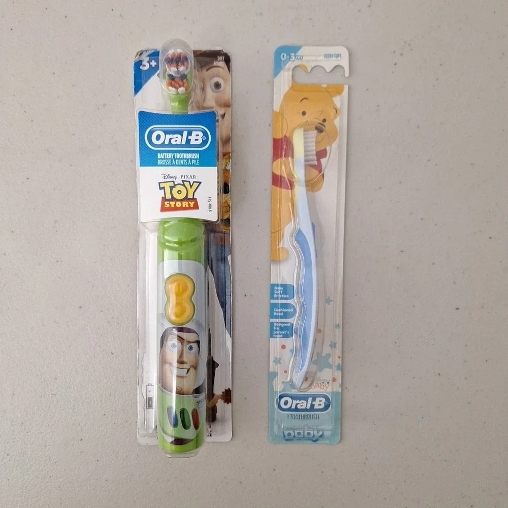 Oral B Battery Toothbrush Disney Toy Story & Oral B Manual Pooh Toothbrush NEW